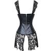 Chic Faux Leather Cutout Corset Lingerie