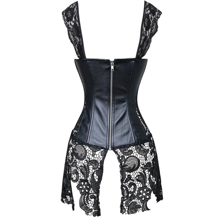 Corset Lingerie Chic din Piele Faux Decupat
