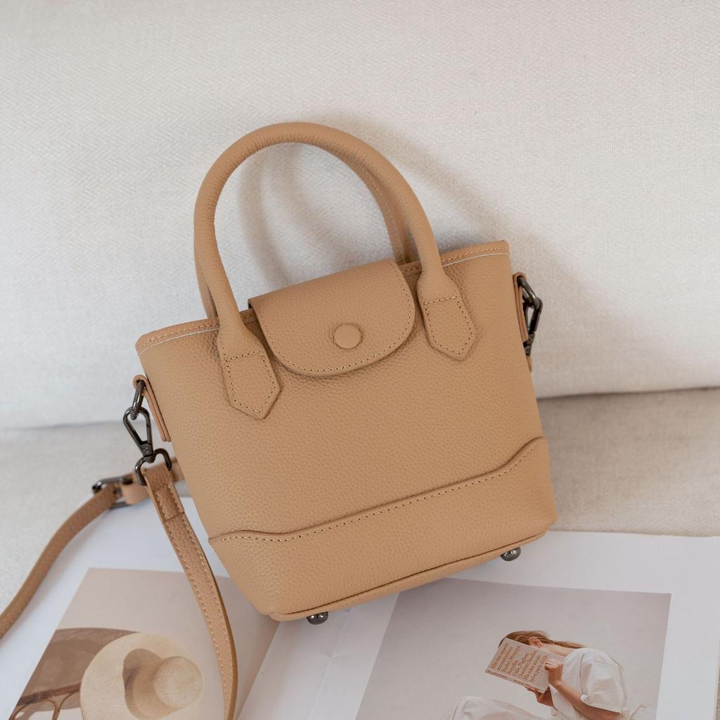 Rindsleder Tasche Umhängetasche Quadratische Tasche, Beliebte Mode Einfarbig Nische Damen Ein Schulter Praktisch Tragbar