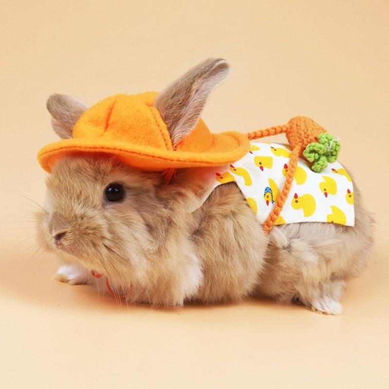 thumbnail image 2 of 2-Pack Rabbit Harness And Leash Set With Hat - Small Pet Outfits For Bunny, Guinea Pig, Kitten 2 of 10