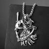 Reaper Sickle Necklace Skull Reaper Retro Pendant European and American Hip Hop Trend Ghost Head Pendant