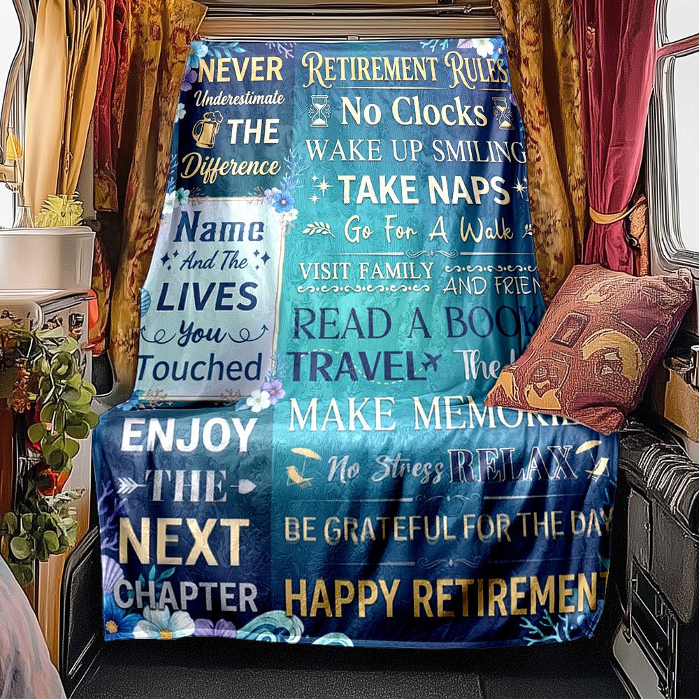 Retirement Rules Tips Blanket Durable Comfort For Sofa Couch Office Bed Picnics Ideal For All Seasons Stylish Decor Perfect Gift For Relatives And