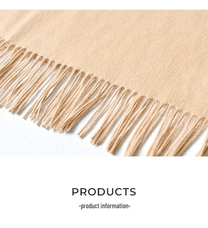 Women's High-End Winter Scarf: Fresh Solid Color Neck Warmer and Thickened Shawl