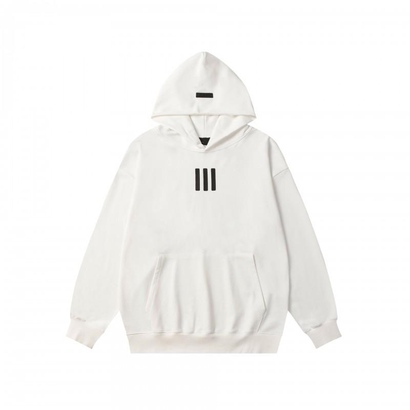 Essentials Style Heavyweight Cotton Hoodie Men Women Streetwear Oversized Fit 3-Stripe Letter Print Casual Sweatshirt