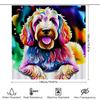 Vibrant Dog Shower Curtain Bathroom Decor With Eye-Catching Watercolor Artwork For Home Decoration