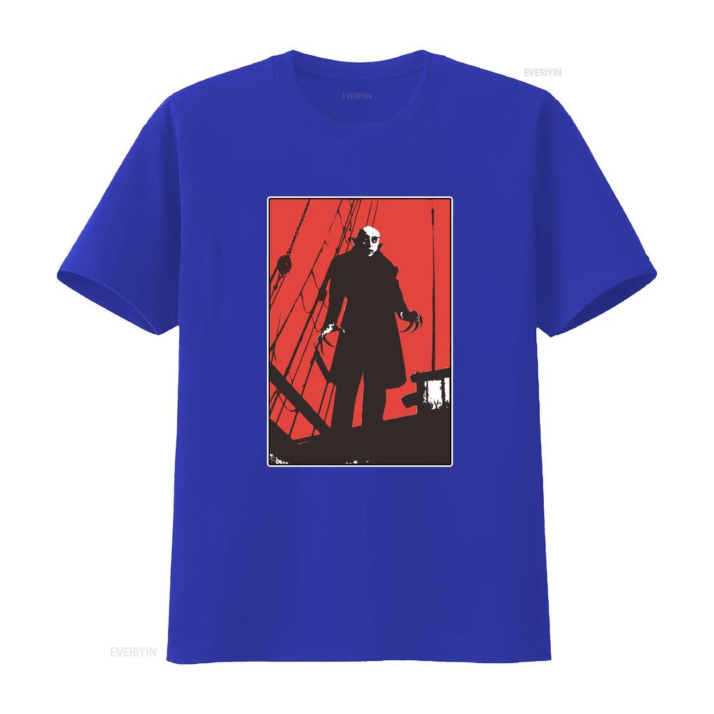 Nosferatu Red Classic Horror Film T Shirt Dracula Vintage Gothic Movie Poster Jersey Vintage Washed Fashion Versatile Casual