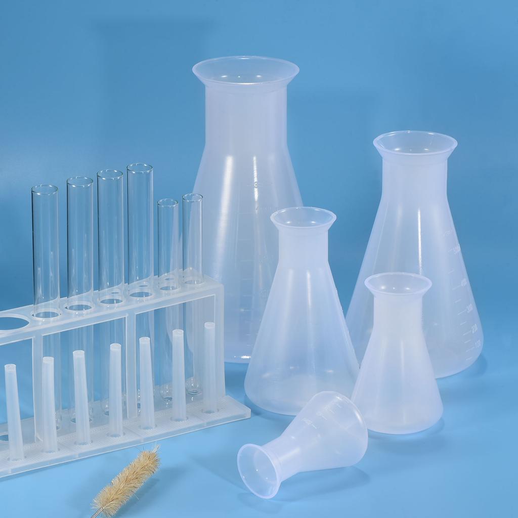 1-5 Stück 50-1000ml Labor Kunststoff Erlenmeyerkolben Weithals Konischer Kolben für Laborversuch Klarer Konischer Behälter Flasche