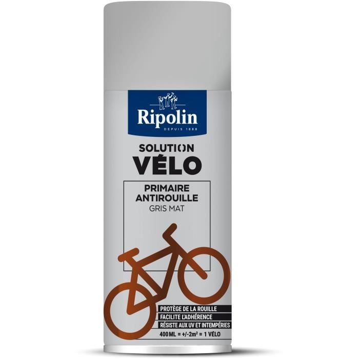 Solution Vélo - RIPOLIN - 0,4 L - Primaire Antirouille Mat
