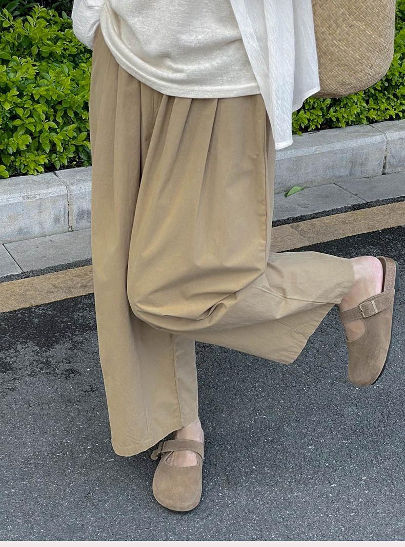 

Spring/Summer Khaki Maternity Harem Pants: Lightweight, Drawstring, Nine-Tenth Length, Balloon Style XL