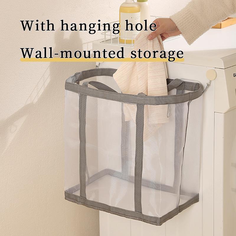 1/2 PCS Dirty Clothes Basket - Large Capacity, Foldable Clothes Storage Basket, Toy Bucket, Wall-mounted Bathroom Laundry Basket