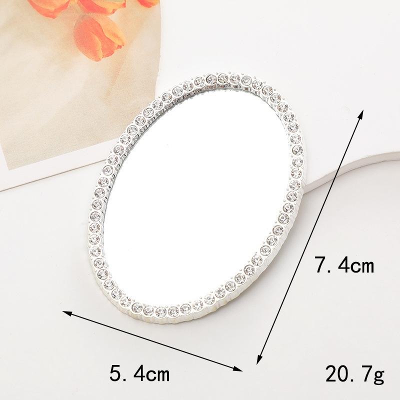 Sense of Advanced Butterfly Heart Shaped Girls Gem Make Up Mirror Liquid Metal Style Women Mini Portable Handheld Mirror