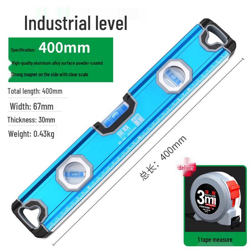 Aluminum Alloy Magnetic Spirit Level and Tape Measure Tool