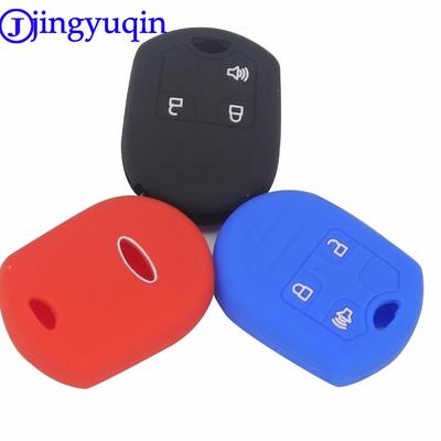 Jingyuqin 3 Tasten Silikon Autoschlüsselhülle für Ford Flex F150 F250 F350 F450 Explorer Edge Mustang Expedition Taurus Fusion