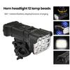 Lumină reîncărcabilă pentru bicicletă cu claxon Super strălucitoare Lumeni înalți 5 moduri reglabile Lumină pentru bicicletă față spate Accesoriu pentru lampă de urgență