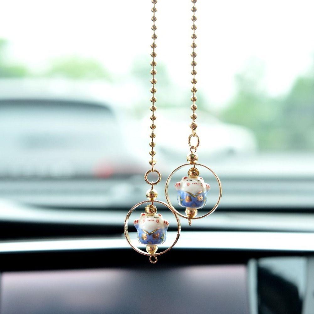 Charm Hanging Pendant Rearview Mirror Suspension Decoration Lucky Cat Car Accessories Car Pendant