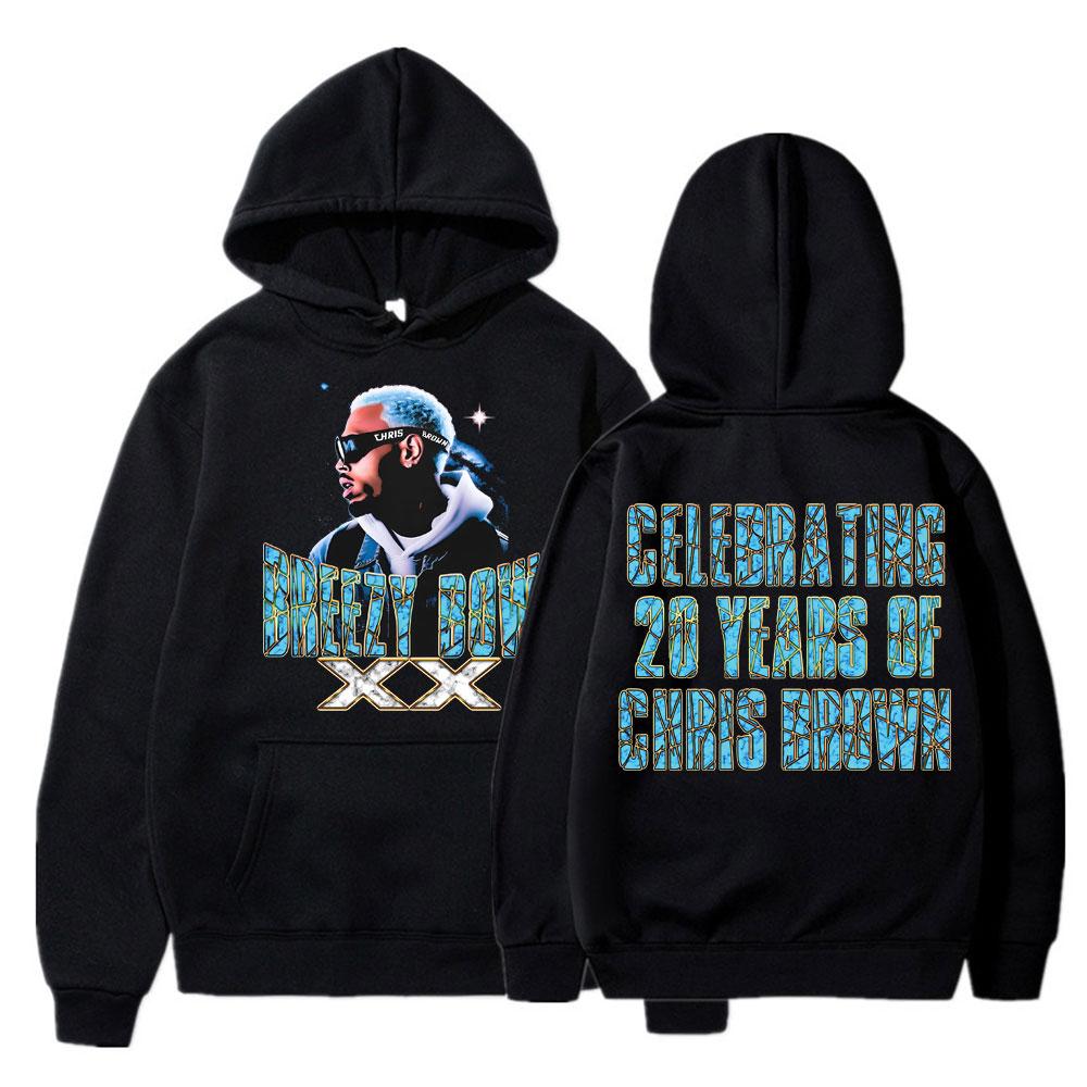 

Chris Brown Breezy Bowl XX 2025 Concert Tour Hoodie Hip Hop Retro Men Women Sweatshirt Oversized Fleece Warm Pullover Streetwear XL