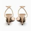 Fashion Rivet Embellished Thin Heeled Sandals Women Summer Sexy Pointed Toe Ankle Strap High Heels Elegant Party Luxury Designer Shoes