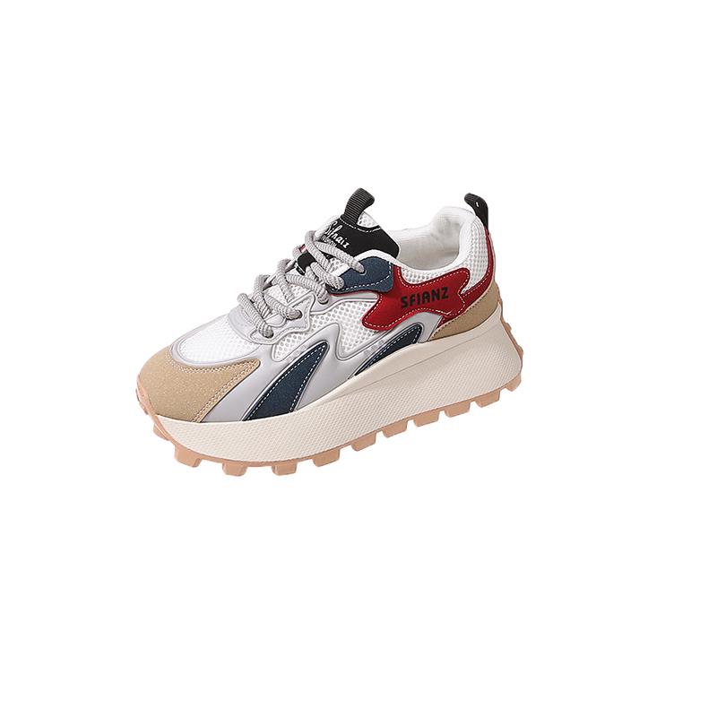 Modne Damskie Oddychające Casualowe Buty Sportowe Damskie Modne 2024 Sznurowane Buty Wulkanizowane na Grubej Podeszwie Damskie Buty do Biegania