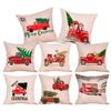 Luxurious 18'' Xmas Cotton Pillow Case Linen Cushion Cover For Merry Christmas Home Decoration