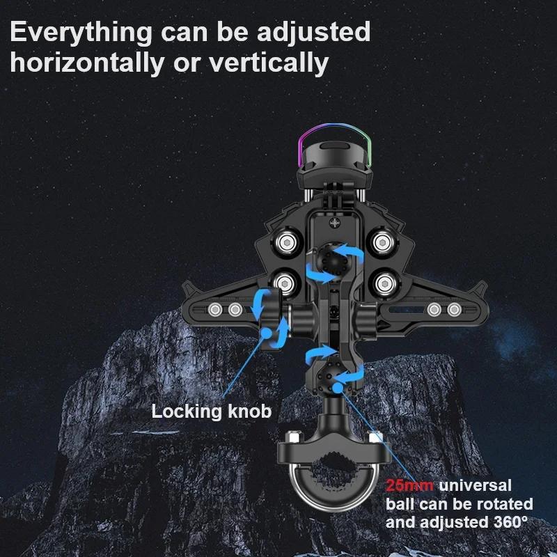 Motorcycle Phone Mount with Vibration Dampener Handlebar Cellphone Mount for Bike Motorcycle Scooter ATV/UTV Fit 6.1-7.2" Phone