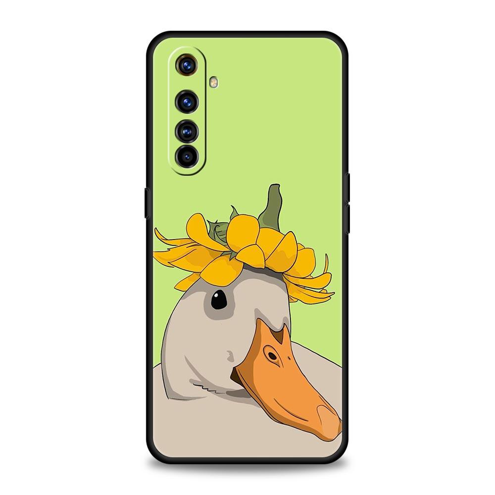Funny Duck Phone Case For Realme 13 12 10 9 8 7 GT3 GT5 GT2 Pro Plus 5G C21 C25 C35 GT Neo 2 3 3T 5 Cover