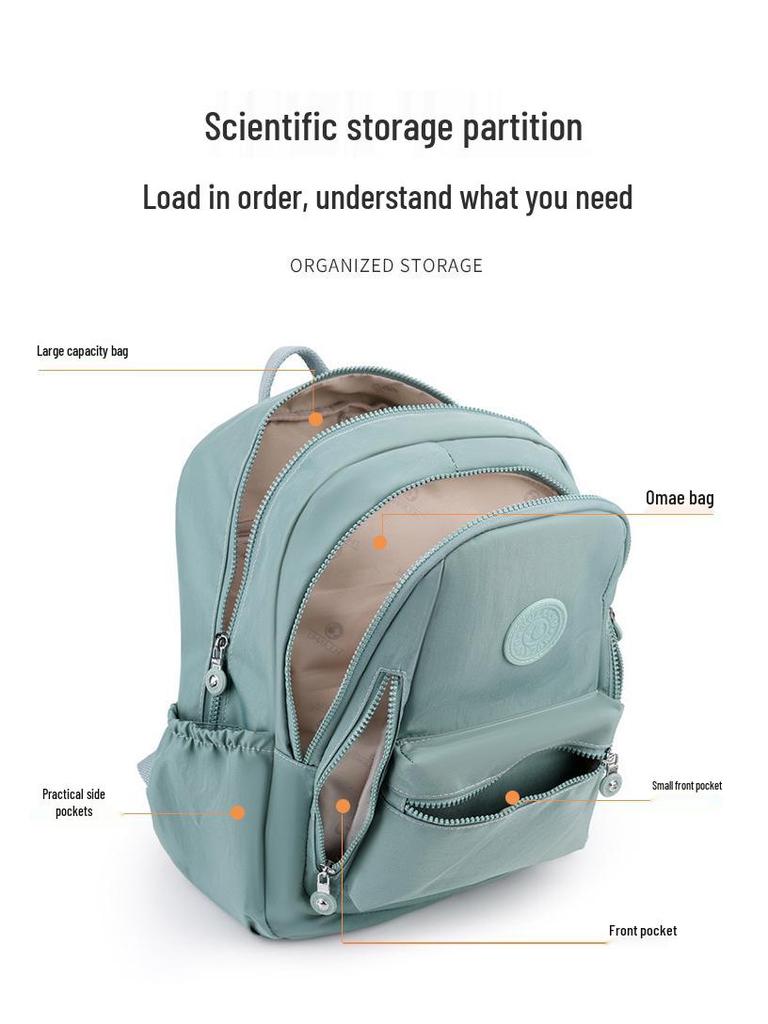 Large Capacity Unisex Nylon Backpack - Solid Color, Casual Outdoor Student Bookbag