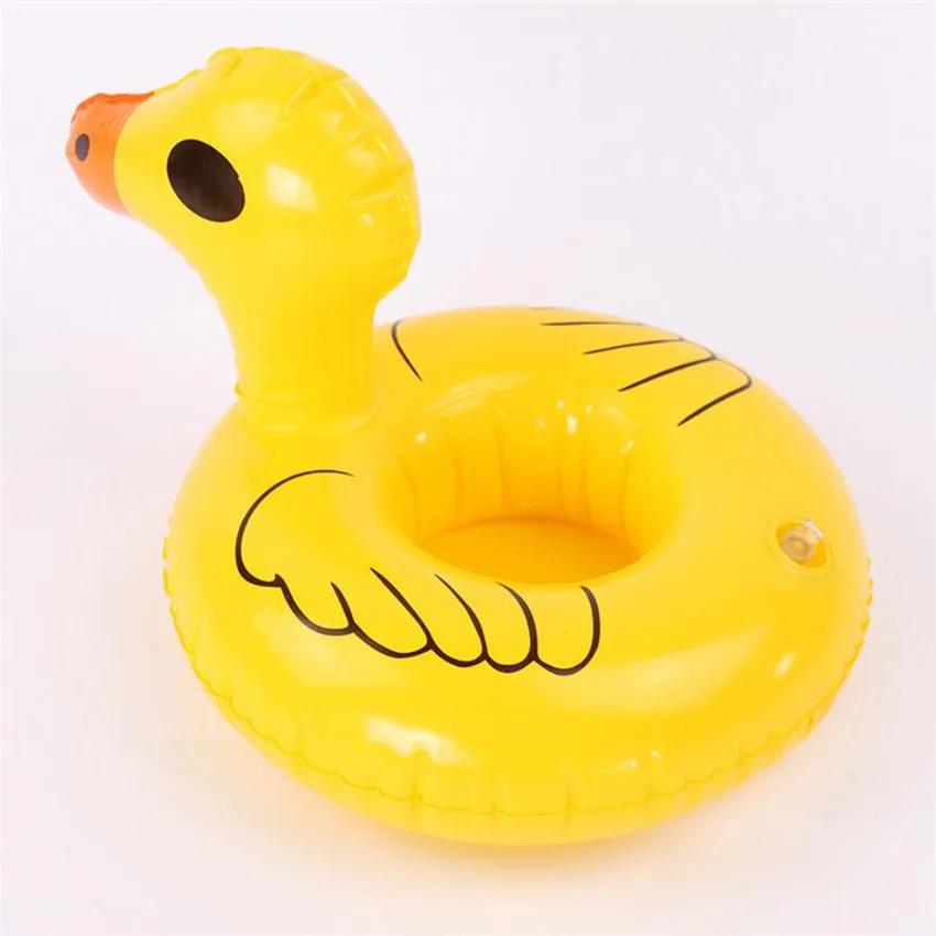 Mini Water Coasters Floating Inflatable Cup Holder Swimming Pool Drink Float Toy Inflatable Circle Pool Coasters Swan Flamingo