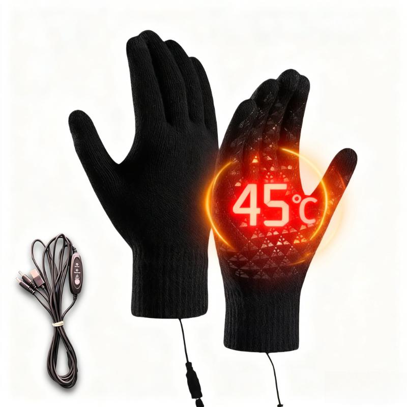 Winter Electric Heated Gloves Touch Screen Motorcycle/Bike Warm Gloves Outdoor Riding Skiing Mitten USB Heated Gloves No Battery