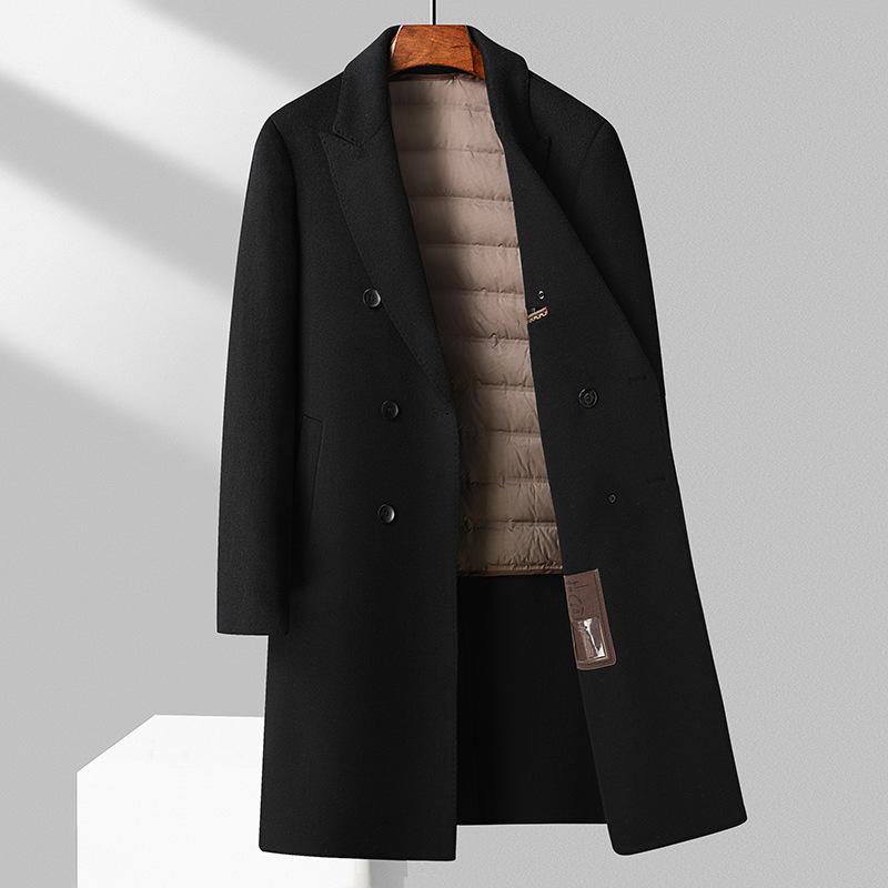100% шерсть двубортное шерстяное пальто длиной до колена осенне-зимнее мужское шерстяное — фото 3