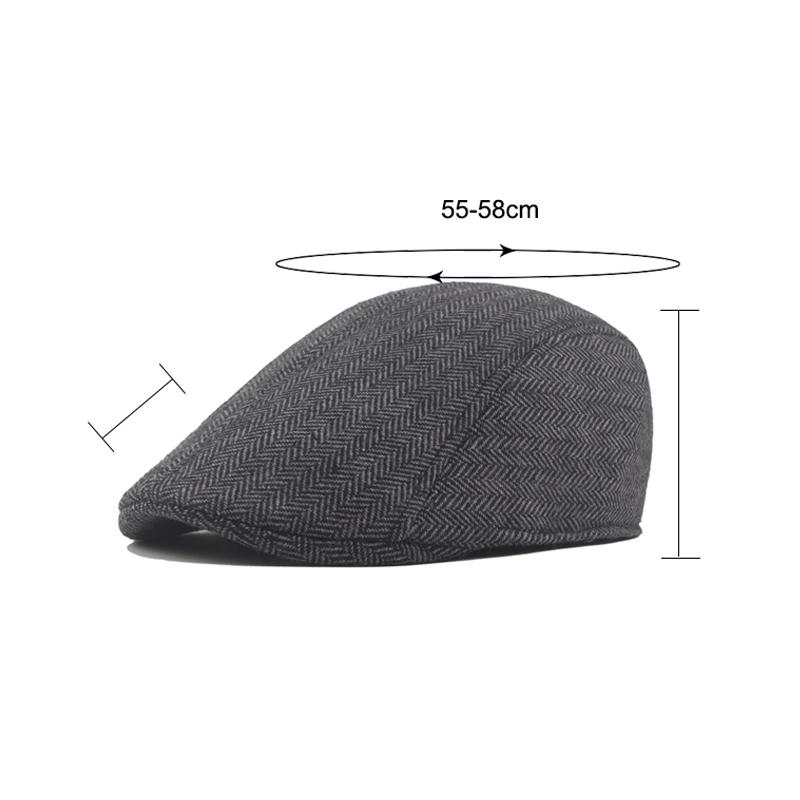 Newsboy Cap for Men Herringbone Forward Cap Men's Autumn Winter Warm Beret Gatsby Painters Hats Ivy Hat Gorro Hombre Boina