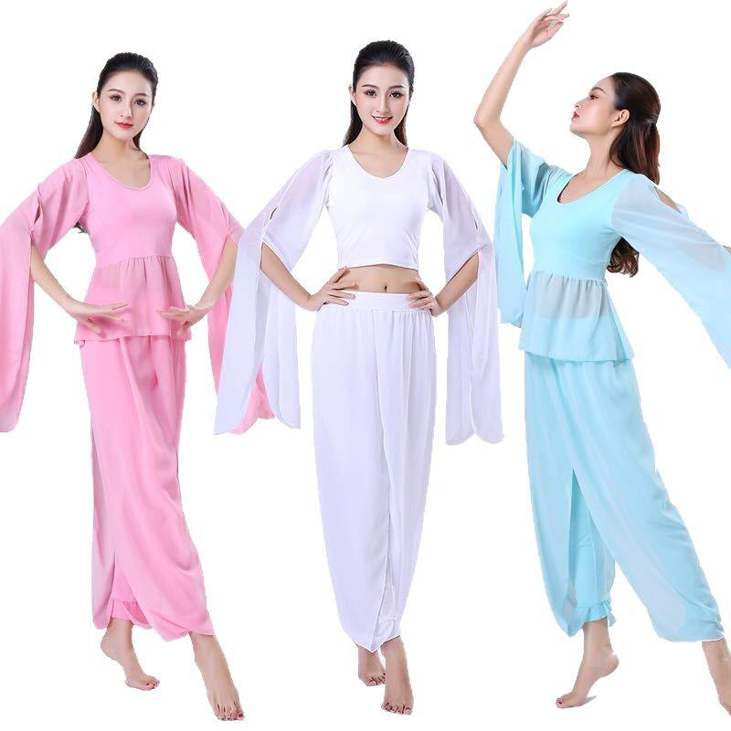 White Chiffon Flowy Yoga Top: Sleeved Dance Rhythm Modal for Performance and Spirit.