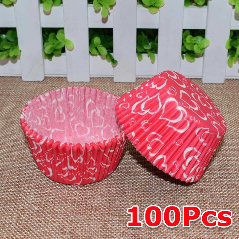 100PCS/Pack Disposable Cupcakes Cake Dessert Greaseproof Paper Dessert Making Paper Cups Festival Hygienic Party