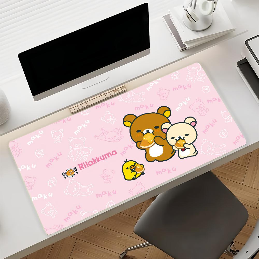 Cartoon R-Rilakkuma-S Cute Mouse Pad Non-slip Rubber Gamer Balance Computer Mat Decoracion Deskmat Laptop Office Large