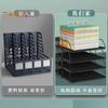 4-Tier Office Storage Rack with Pen Holder Metal Mesh Desktop Organizer File Stand File Manager Desk Accessories