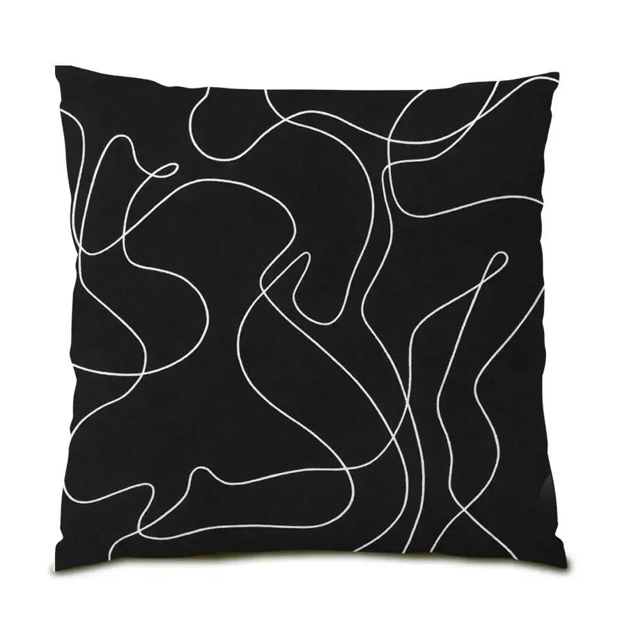 Black And White Simple Abstract Art Cushion Cover Home Decoration Sofa Living Room Pillowcase