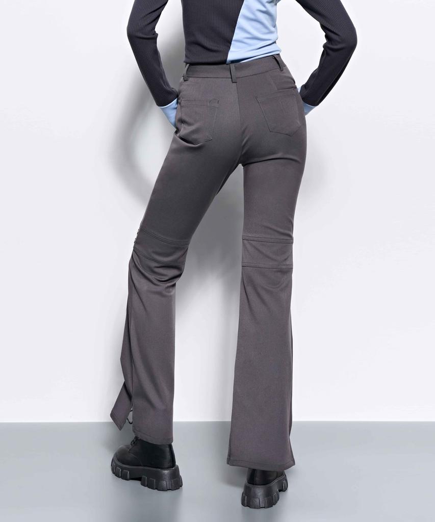 Kimjisu Pinched Slit Pants _ Gray