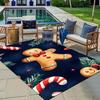 1pc Cute Gingerbread Man Area Rug, Slip-Resistant, Easy-Clean, Stain-Resistant, Perfect for Cozy Living Rooms, Bedrooms, Kitchens, Offices,