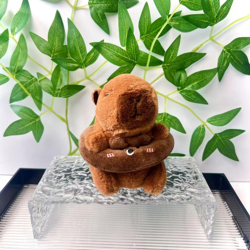Capybara Swimming Ring Plush Toy & Keychain Doll - Stuffed Animal Birthday Gift Pendant