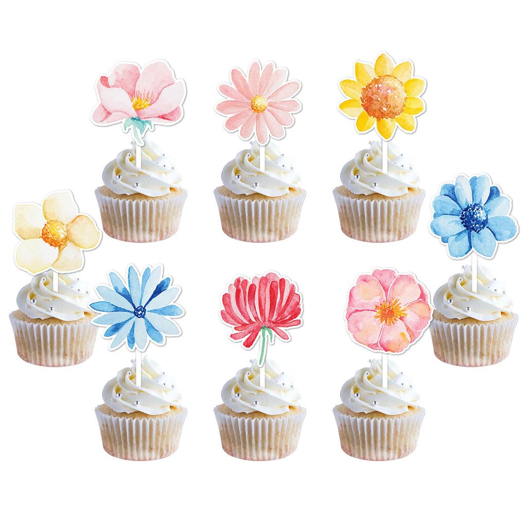 New 2025, Floral Design, Spring FlowersParty, Baking Decoration Accessories, Cake Toppers, Decorative Plugins