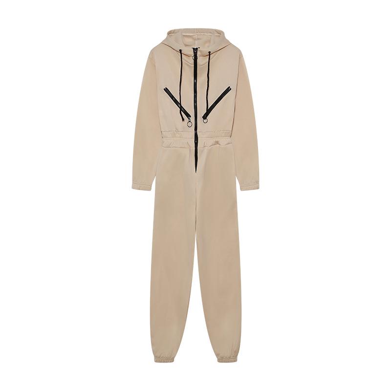 2024 Sporty Casual Women's Hooded Jumpsuit Set