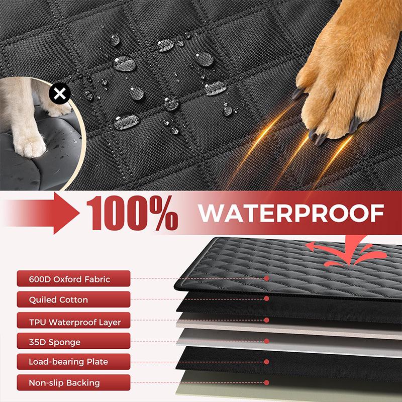Waterproof Dog Car Seat Cover with Detachable Board - Scratch & Dirt Resistant