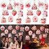 Baby Strawberry Theme Shower Decor With Spiral Decorations For Party Birthday