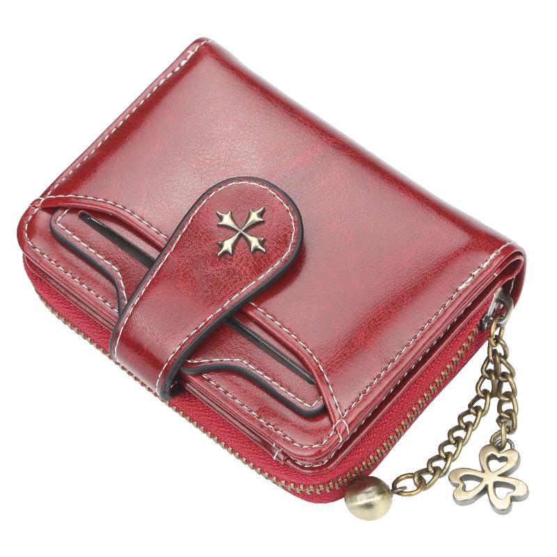 Women PU Leather Short Classic Wallet Premium Quality Card Holder Wallets for Woman Zipper Coin Purse