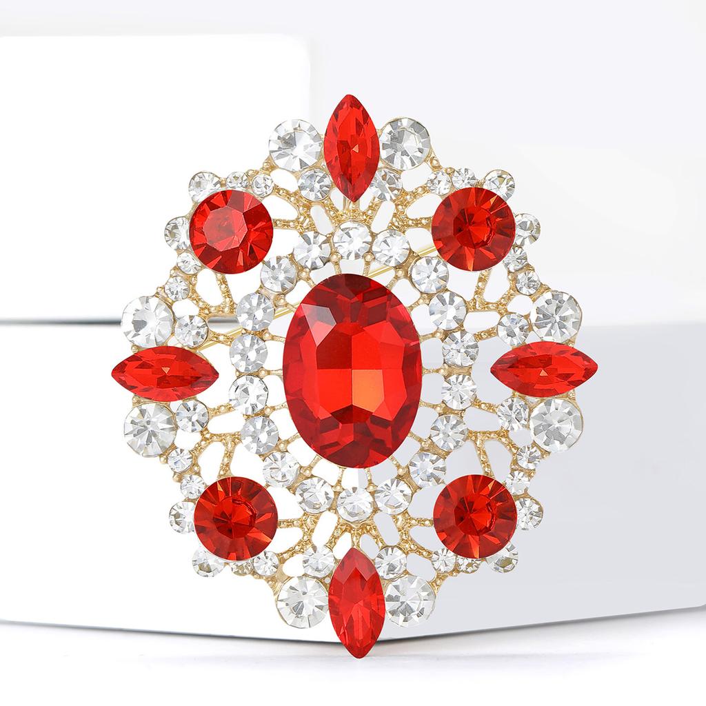 Elegant Rhinestones Imperial Court Brooches for Women Unisex Glass Pin Event Party New Year Gifts Decoration Clothes Accessories