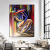 Modern Abstract Love Figure Canvas for Living Room or Bedroom - HD Decorative Mural