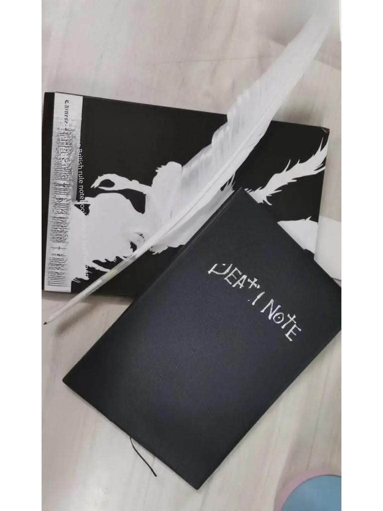 Anime Death Note Notepad Set with Feather Pen & Necklace - 3 Piece Collection