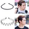 6Pcs Black Man Hair Hoop Decorative Non Slip Simple Lightweight 6 Styles Metal Male Hair Band