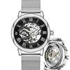 New Men Wrist Watches Luxury Golden Skeleton Mechanical Steampunk Male Clock Automatic Wristwatch Leather Strap Herren Horloges