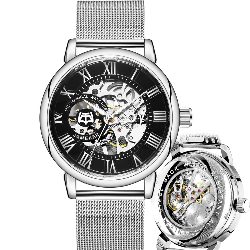 New Men Wrist Watches Luxury Golden Skeleton Mechanical Steampunk Male Clock Automatic Wristwatch Leather Strap Herren Horloges