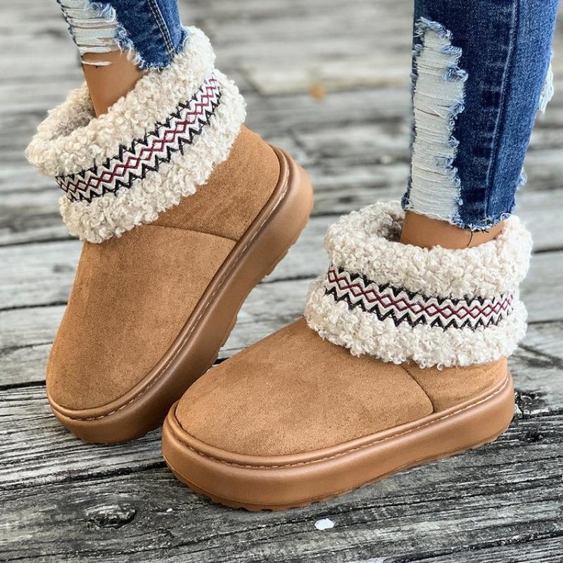 Winter New Platform Snow Boots Women's Velvet Warm and Comfortable Versatile Snow Cotton Shoes